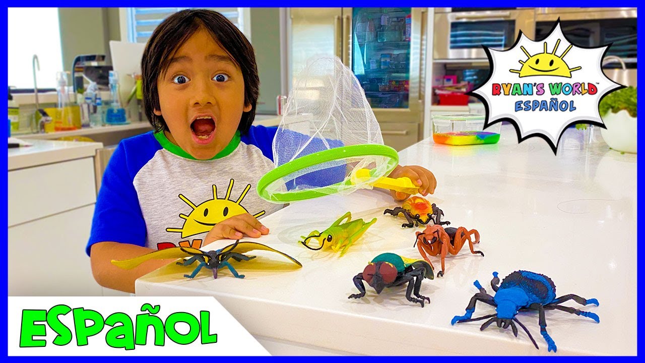 Ryan Atrapa Insectos en Casa! Aprender datos de insectos para ni&ntilde;os!