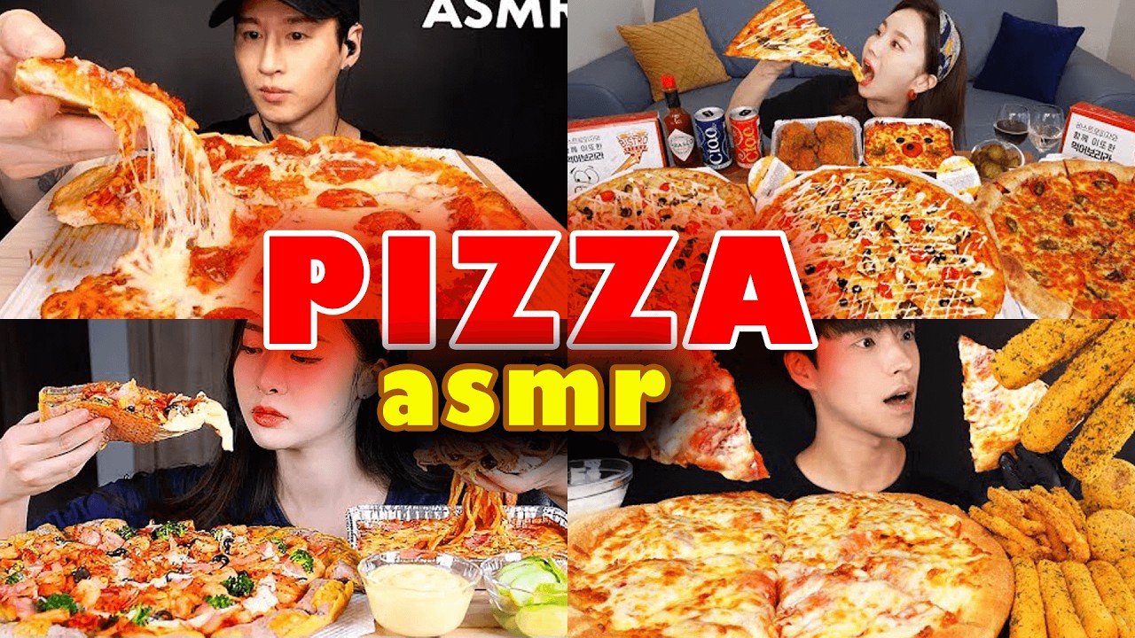 Mukbangers Eating Pizza Compilations 5x Speed! / Fast Motion Viral Pizza Eating ASMR