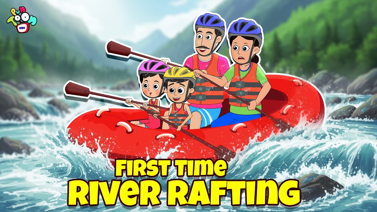 First Time River Rafting | Animated Stories | English Cartoon | Outing With Family | PunToon Kids