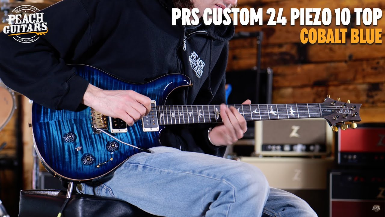 No Talking...Just Tones | PRS Custom 24 Piezo 10 Top - Cobalt Blue