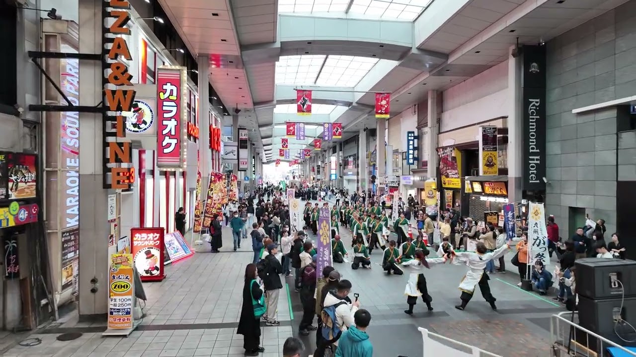 【４K60P】北九州大学市立大学 灯炎★九州がっ祭2024/新市街～下通四番街会場（パレード）/2024.03.23/DJI pocket3