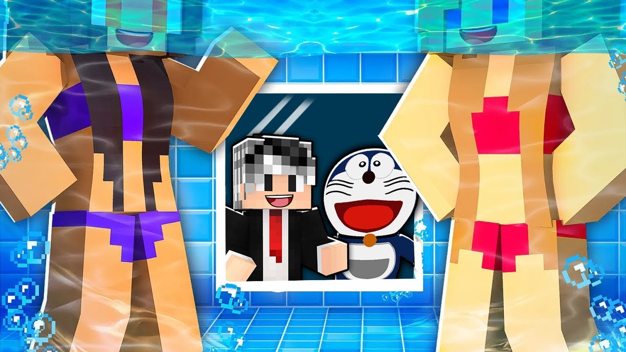 KIZ ARKADAŞLARIMI HAVUZDA GİZLİCE İZLEDİM! - Minecraft