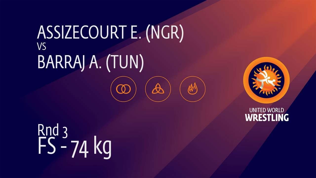 Round 3 FS - 74 kg: E. ASSIZECOURT (NGR) v. A. BARRAJ (TUN)