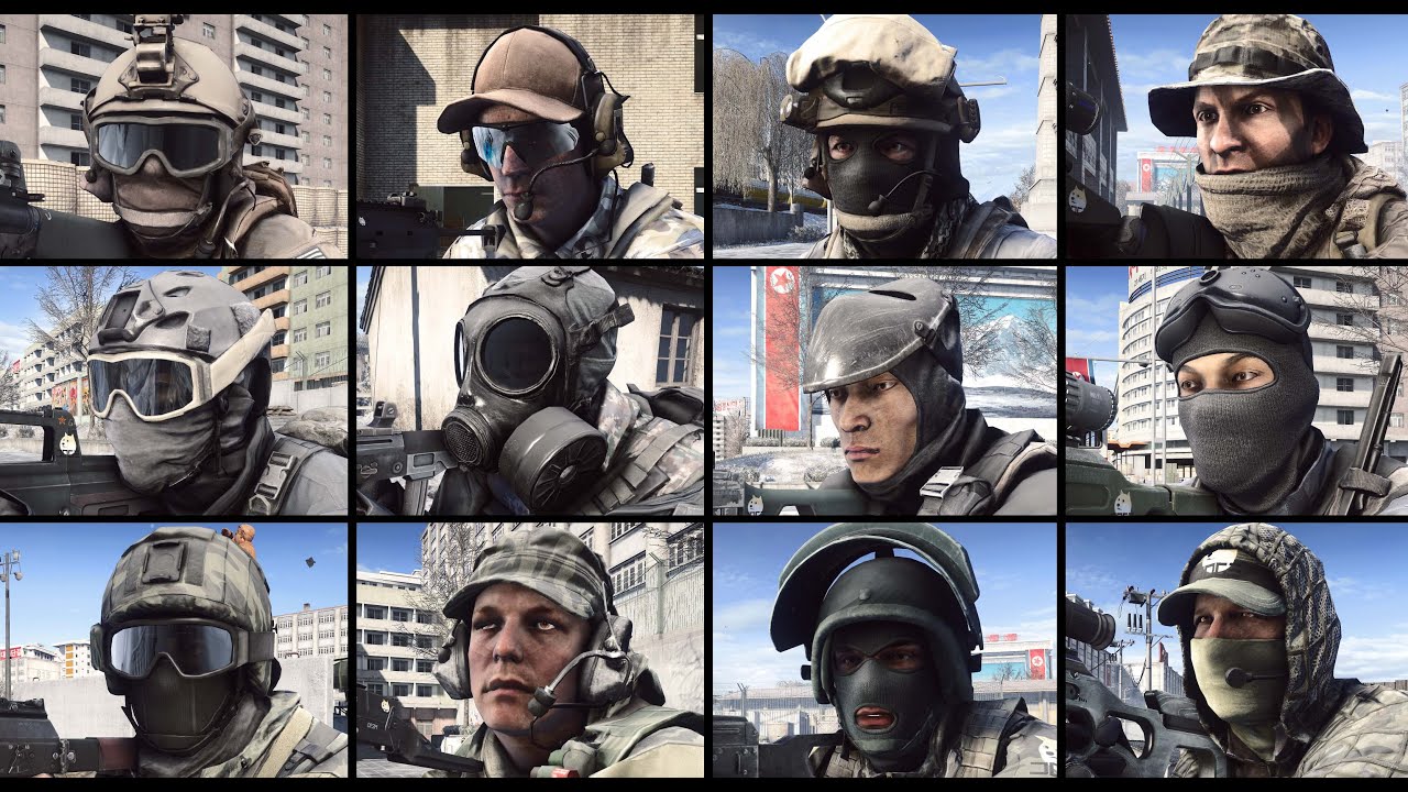 BF4 Default Player Model Comparison (US, CN, RU)