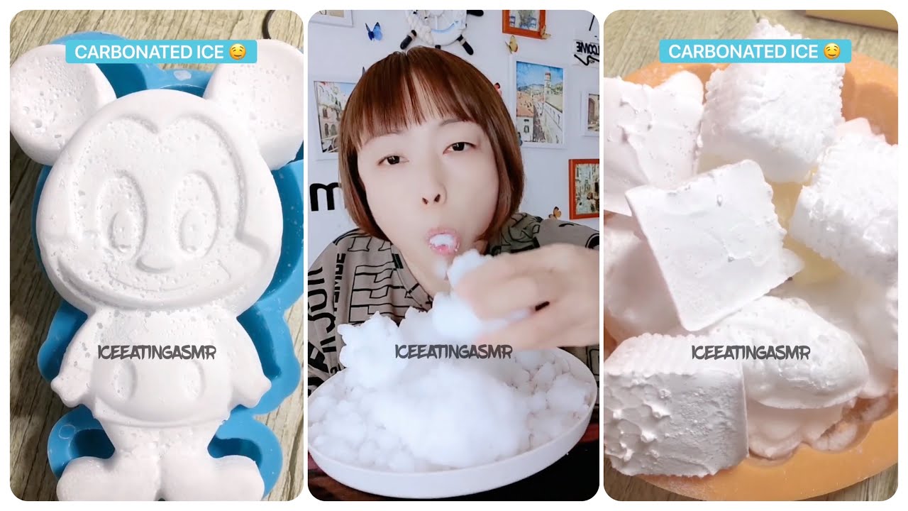 [ASMR] CARBONATED ICE & SOFT CRUNCHY ICE EATING VIDEOS 🤍🤤