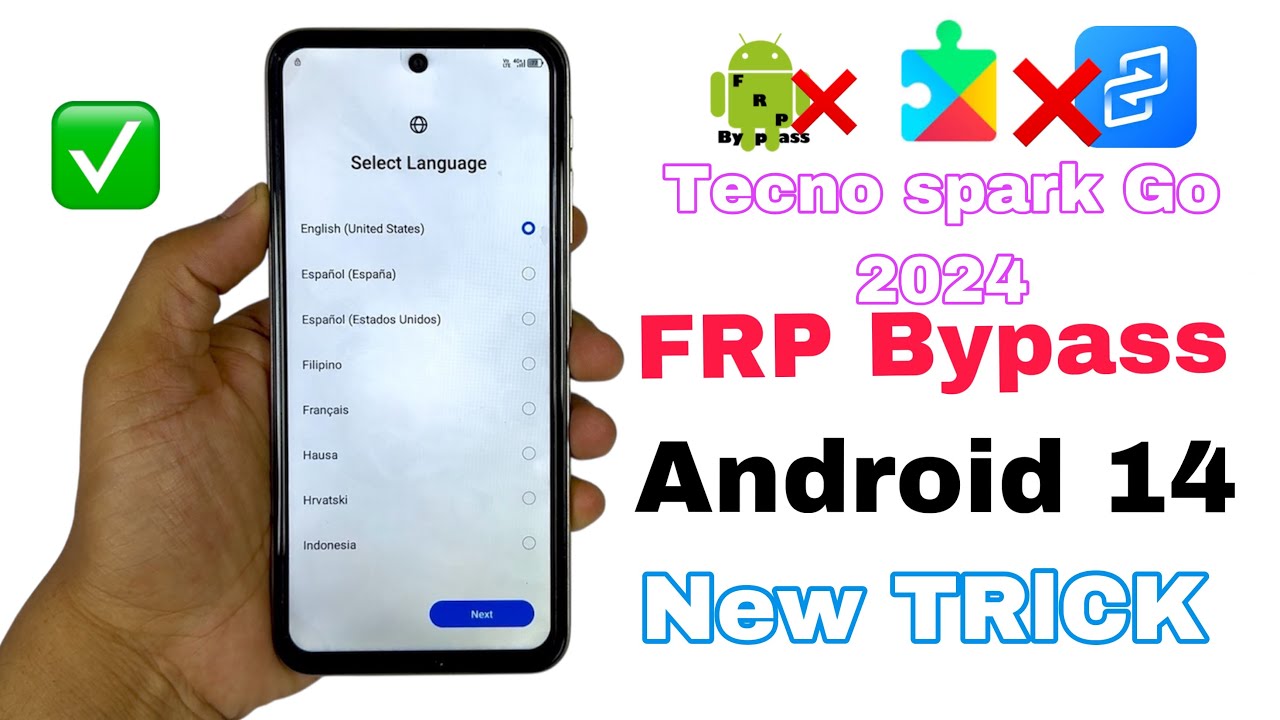 Tecno spark go 2024 frp bypass 2025 without pc