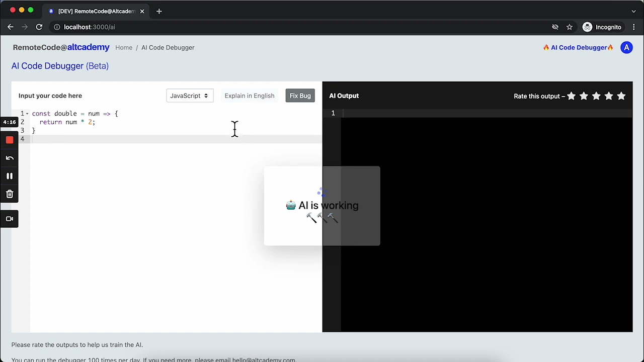 AI Code Debugger by Altcademy