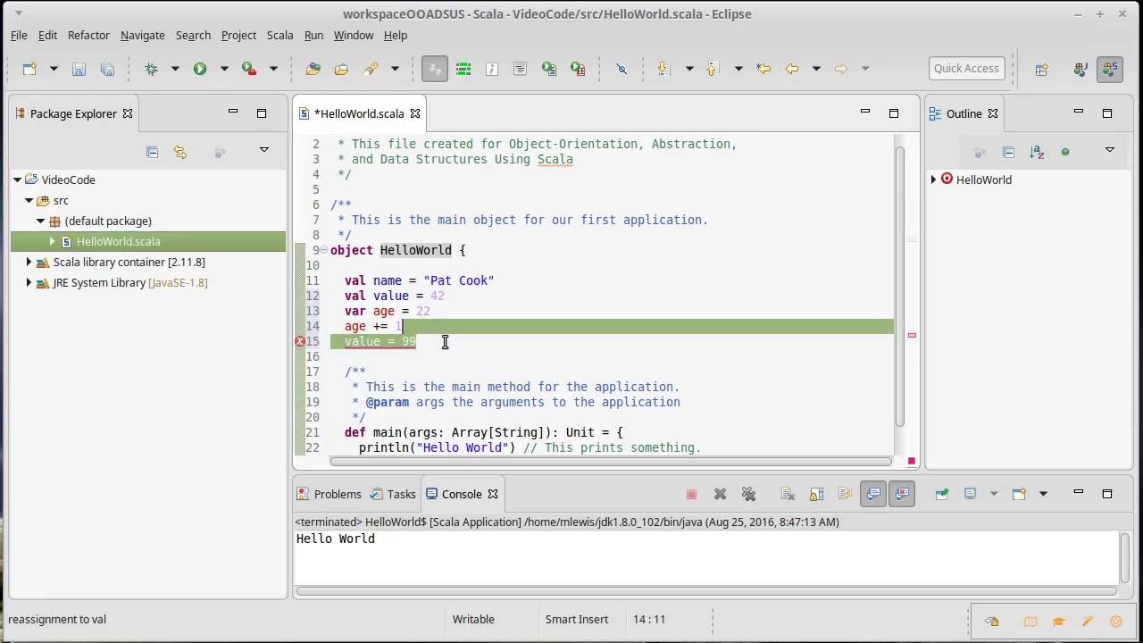 Variables and Types (using Scala)