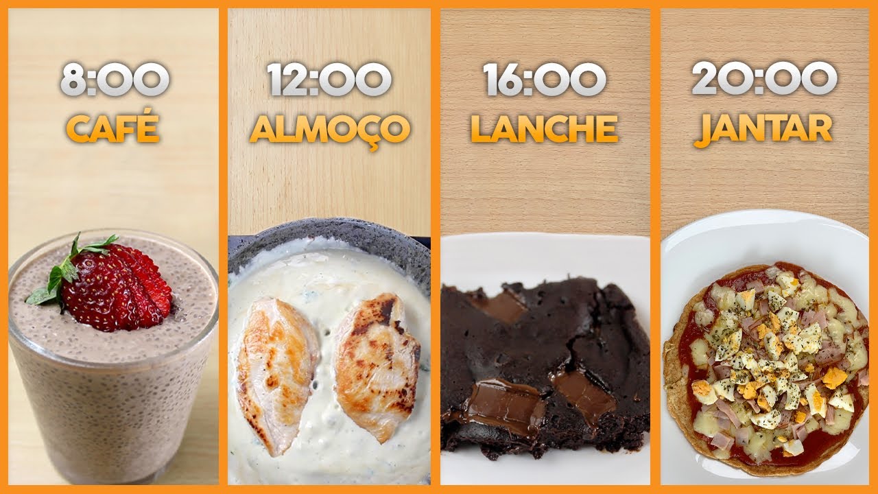 OPÇÃO DE CARDÁPIO FITNESS FÁCIL DE FAZER! Café da Manhã, Almoço, Lanche e Jantar!