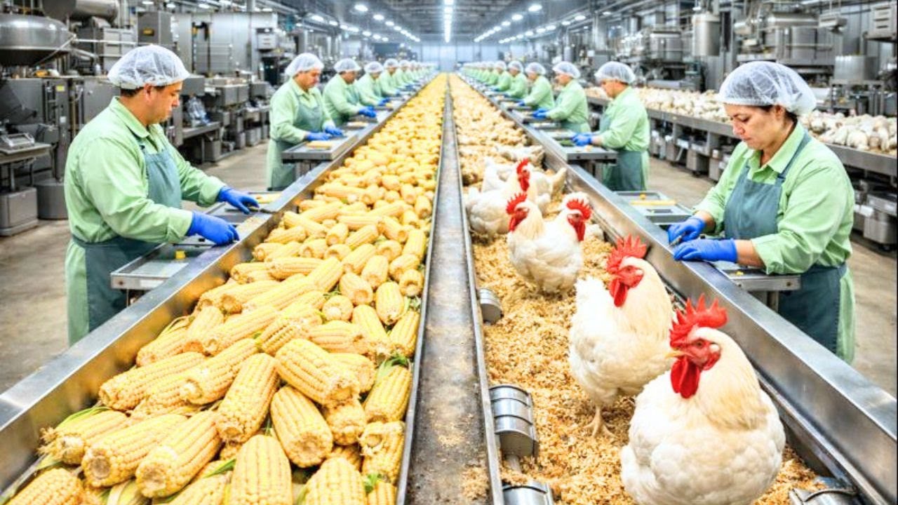 Inside an Integrated Maize and Chicken Factory:  (The Whole Farming Process)