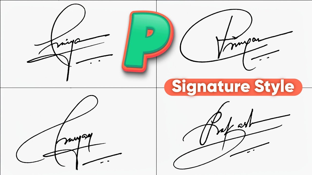 Alphabet 'P' Signature Tutorial | Simple Signature Style | #signature #signaturestyle