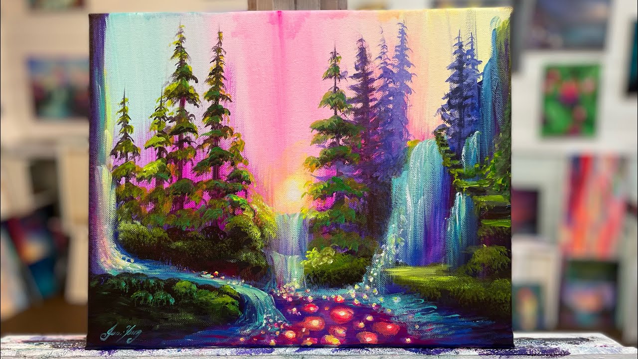 How To Paint “River Of Dreams” acrylic painting tutorial