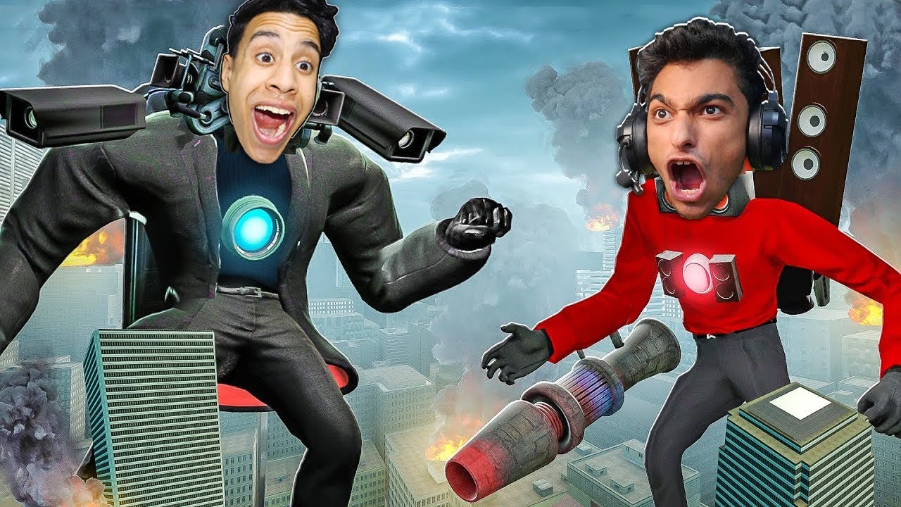 اقوي معركة بيني انا و عبده ماندو تحولت الي رأس الكاميرا ابو ليزر العملاق.!! 🔥😱 | Garry's Mod