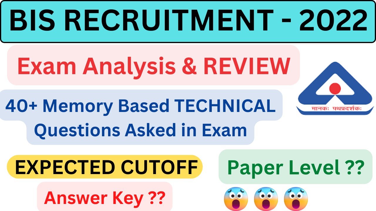BIS Exam Analysis 2022 | BIS TECHNICAL ASSISTANT MECHANICAL EXAM ANALYSIS EXPECTED CUTOFF | #bis