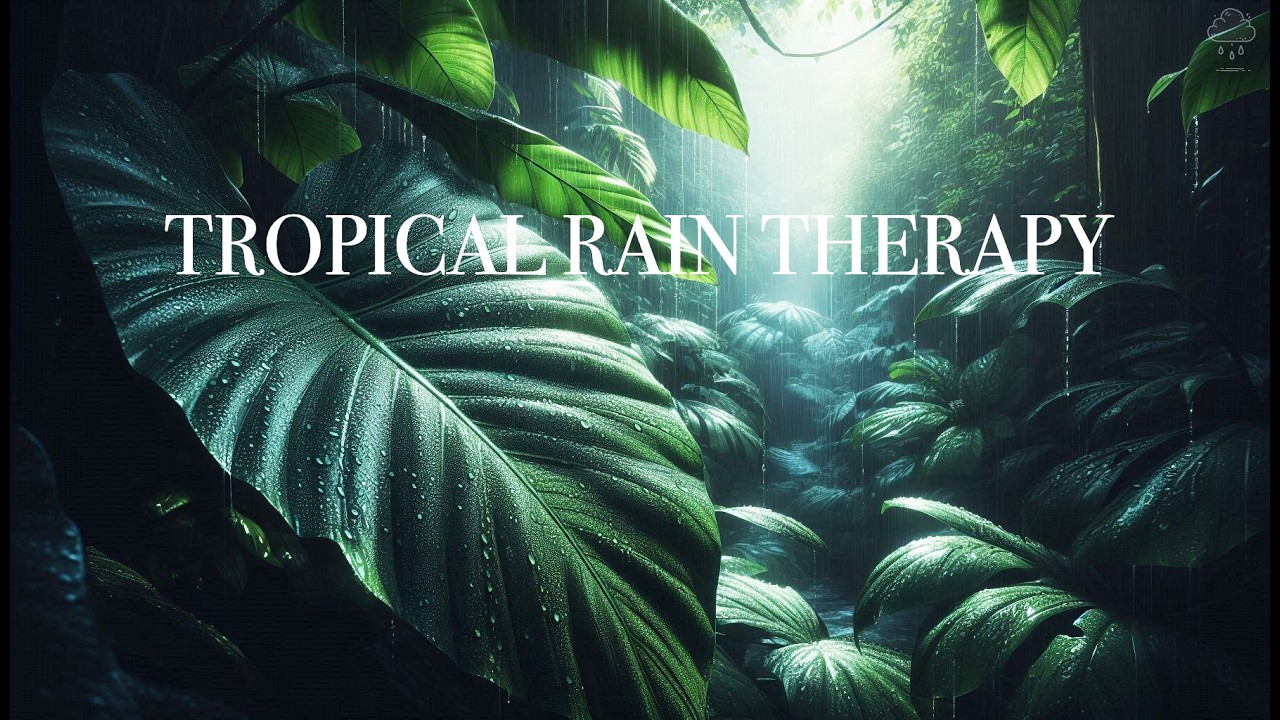 HEAD NOISE DISSOLVES 🌿 Tropical Leaf Downpour • Rolling Droplets in Lush Rain Ambience