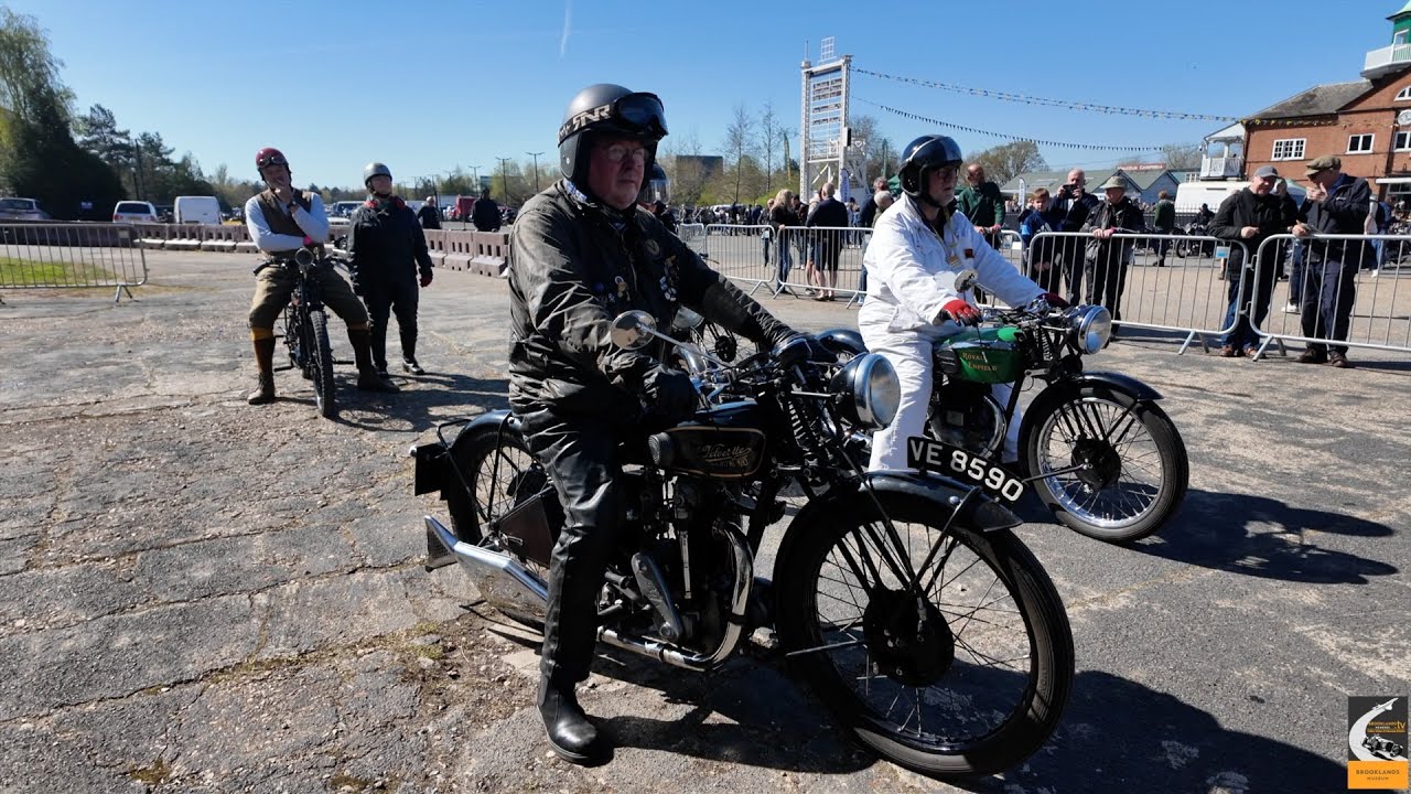 Veteran and Vintage Motorcycle Day 2025. Finishing Straight Antics