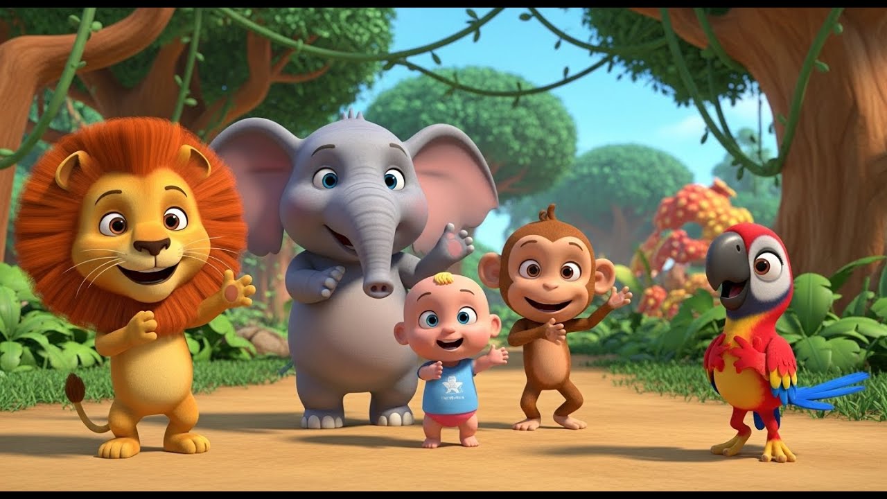 Jungle Friends Dance 🦁🐘🎶 Fun Baby Animal Song
