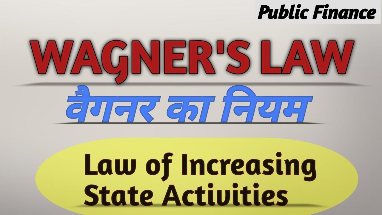 WAGNER'S LAW | Law of Increasing State Activities| Public Expenditure | Public Finance |