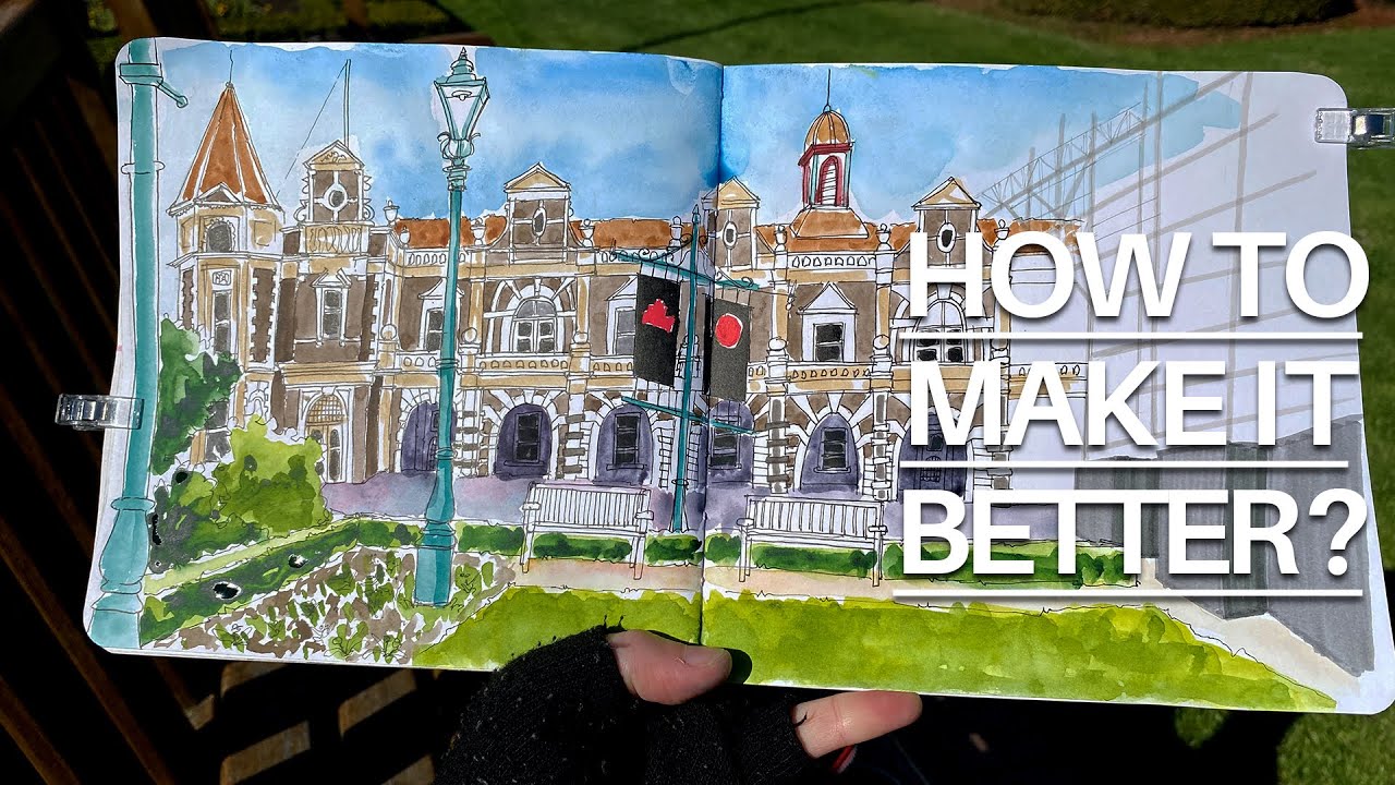 Improve, Repair or Even SAVE Your Urban Sketch! // My Top Tips For A More Dynamic Sketch