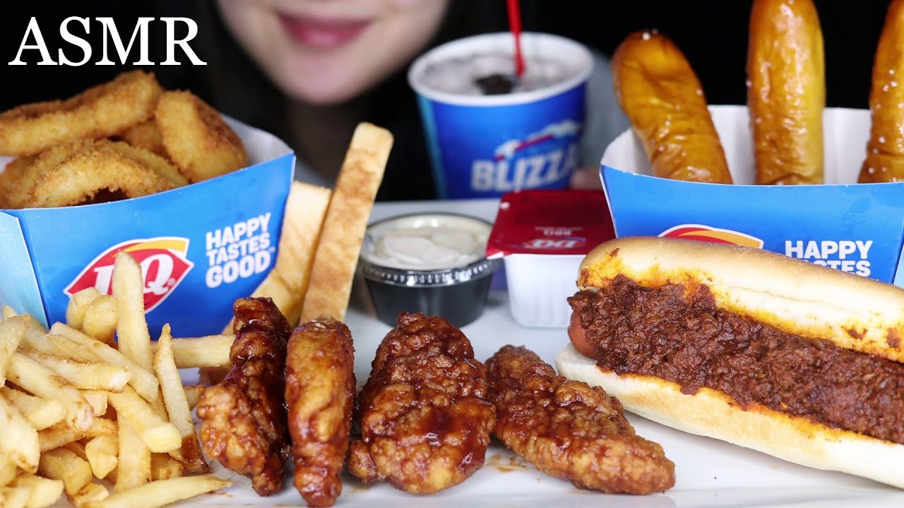 ASMR TRYING DAIRY QUEEN MUKBANG (NO TALKING)