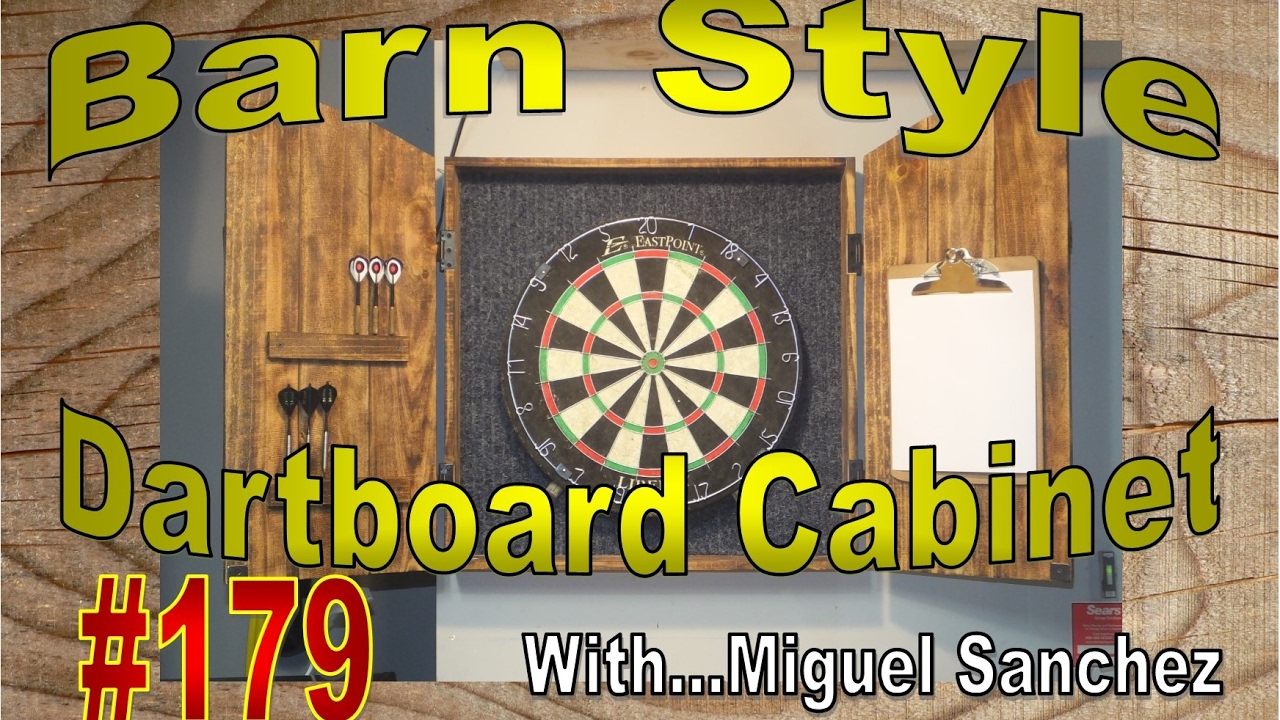 #179 Barn style dartboard cabinet