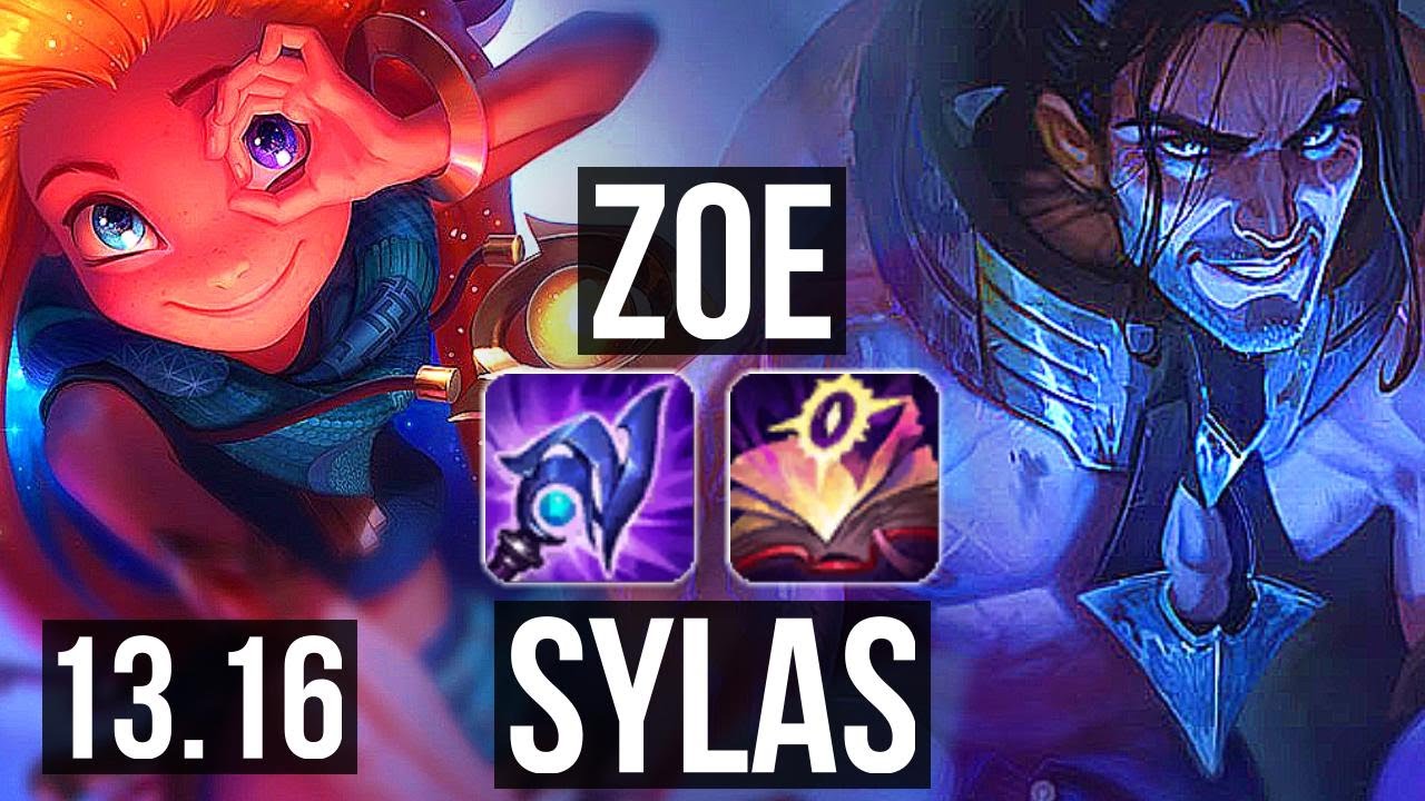 ZOE vs SYLAS (MID) | 6/0/13, 66% winrate, Dominating | KR Master | 13.16