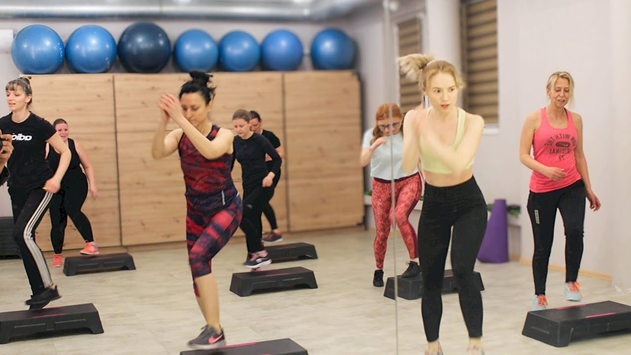 Full Step Aerobics Workout - 50 min, Latino mix 145bpm