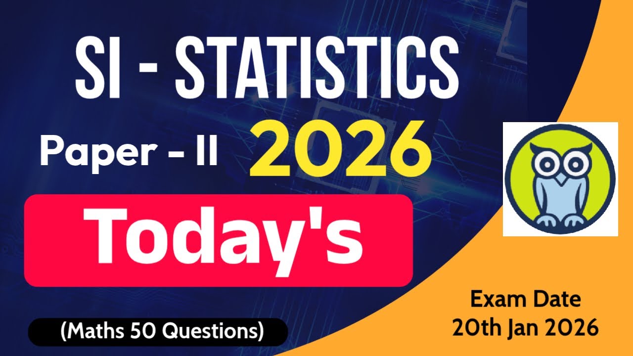 Today's SI ( Statistics ) Jan 2026 Solved Paper (Paper - II) MIZORAM
