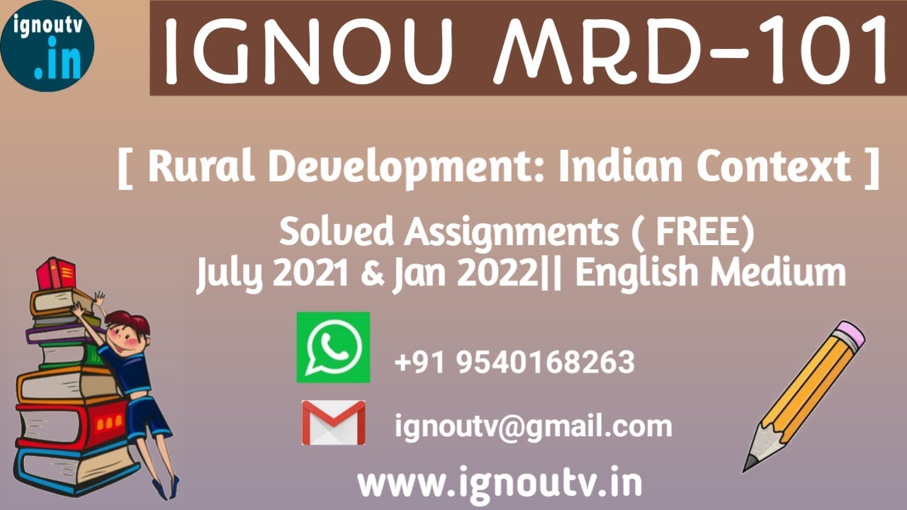 IGNOU MRD-101 Solved Assignment July 2021 & Jan 2022 [FREE] || IGNOU PGDRD || IGNOU TV || IGNOU ||