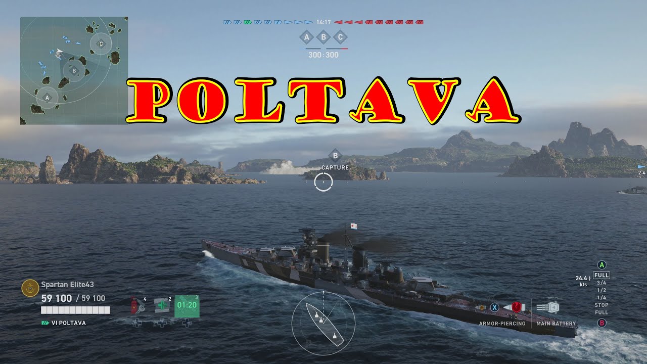 Meet The Poltava! Tier 6 Russian Battleship (World of Warships Legends Xbox One X) 4k