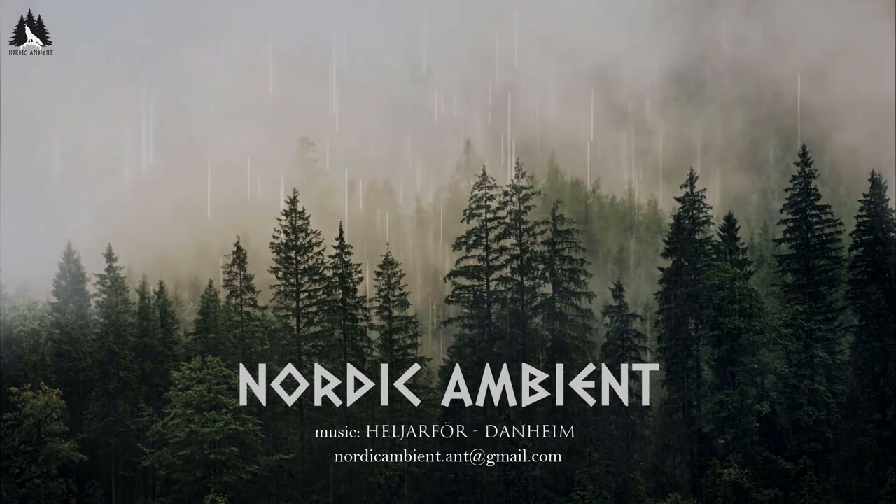 4 Hours | Nordic Ambient Music with Rain Sounds | Relaxing Nordic/Viking Music