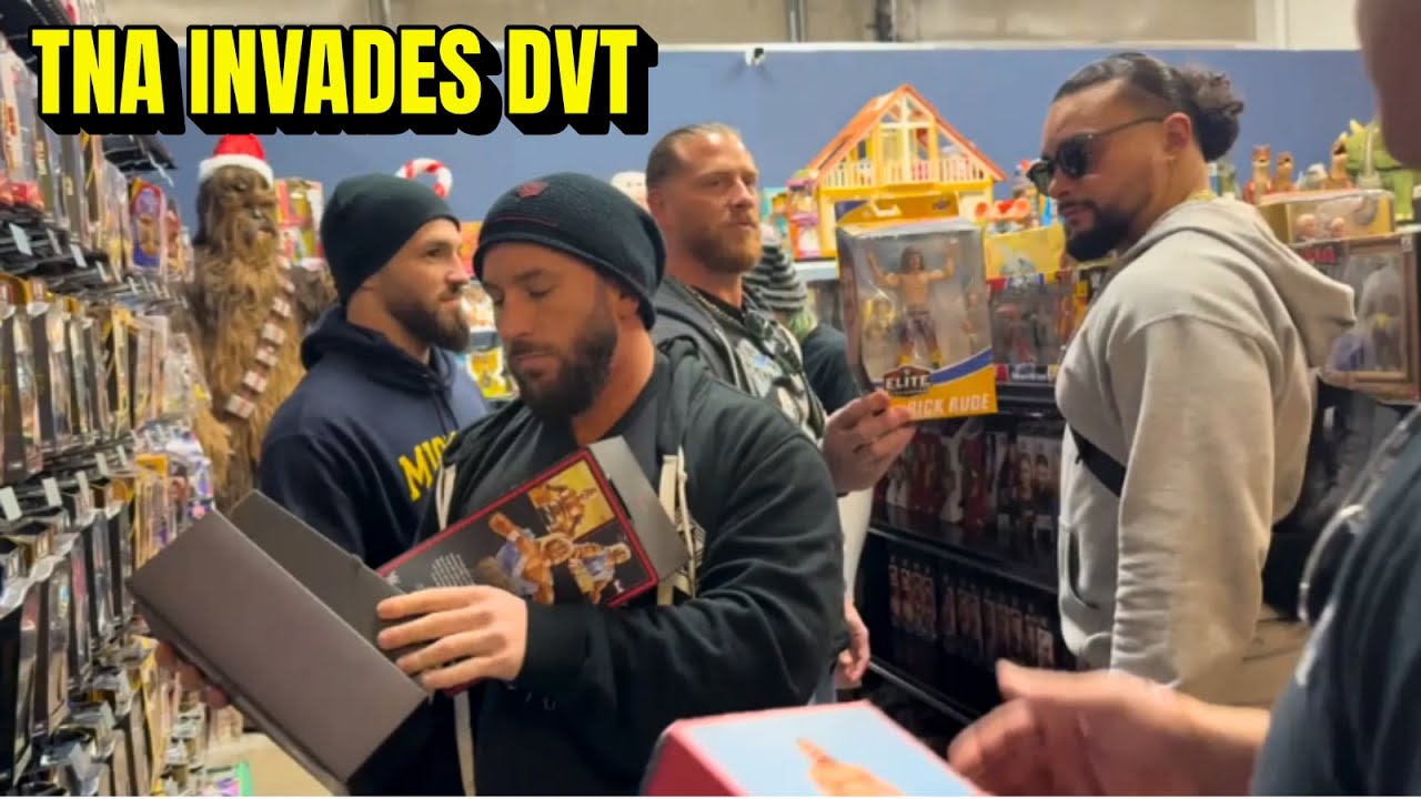 TNA Wrestling Invades Dallas Vintage Toys! Brian Myers, Kazarian & Santana Go Toy Hunting