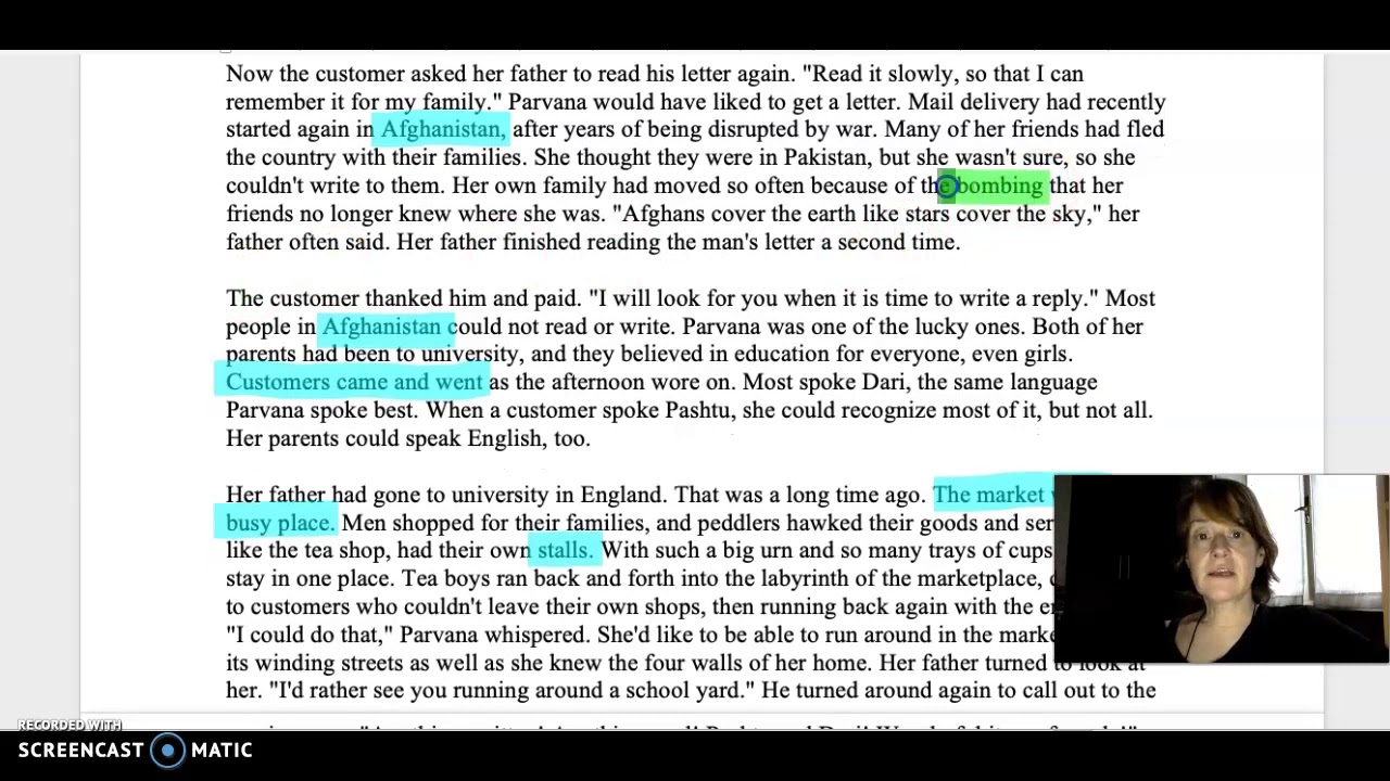 Cumulative summative review task feedback & examples