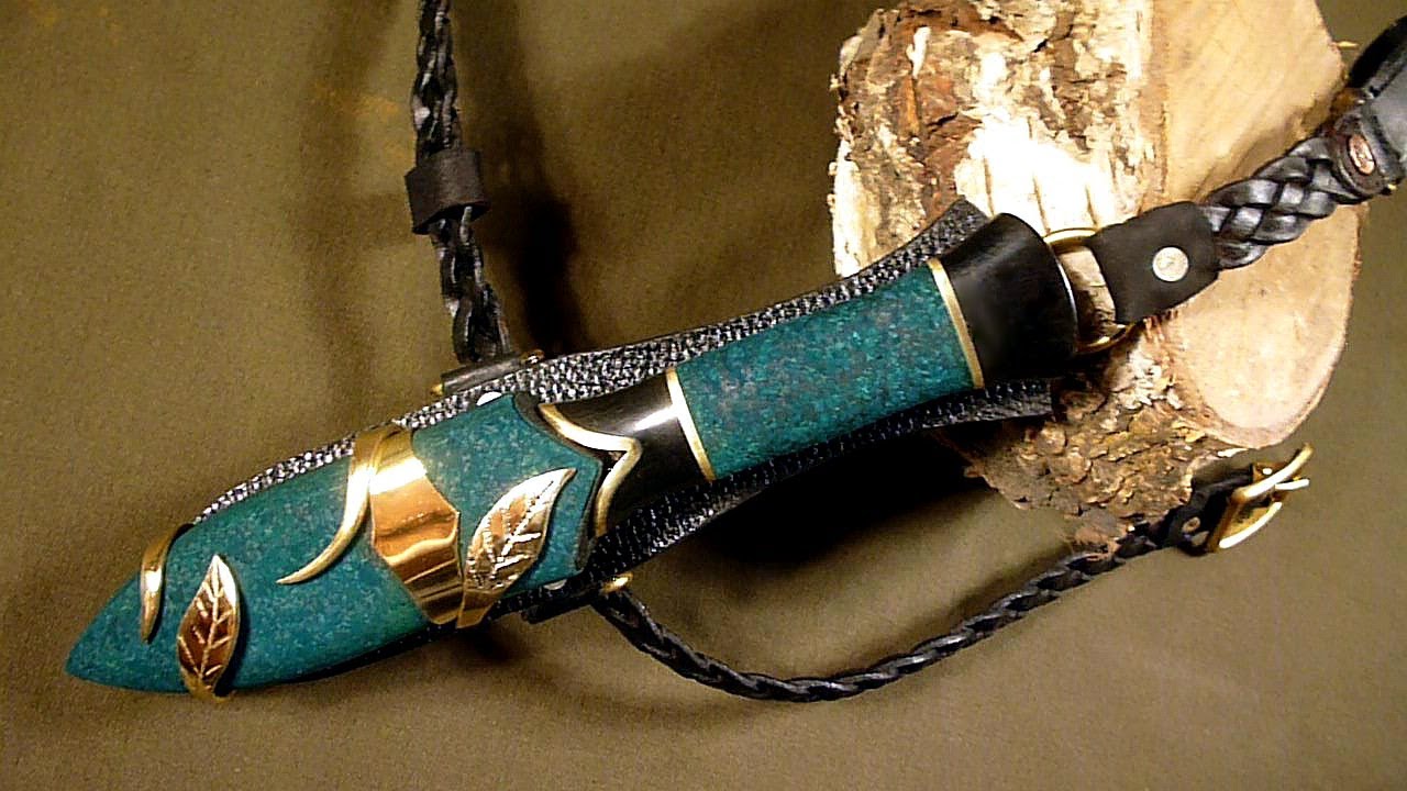 Ножны из пробки для эльфийского ножа.  Cork sheath for an elven knife.