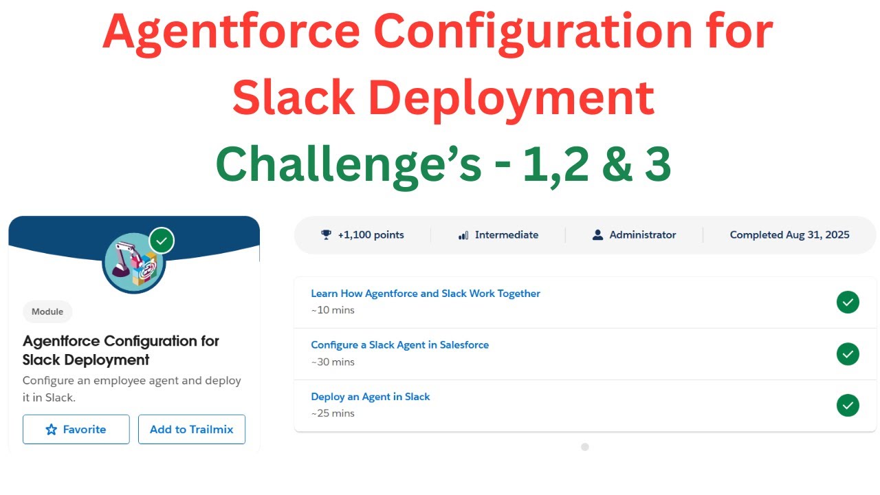 Agentforce Configuration for Slack Deployment #agentforce #salesforcetrailhead
