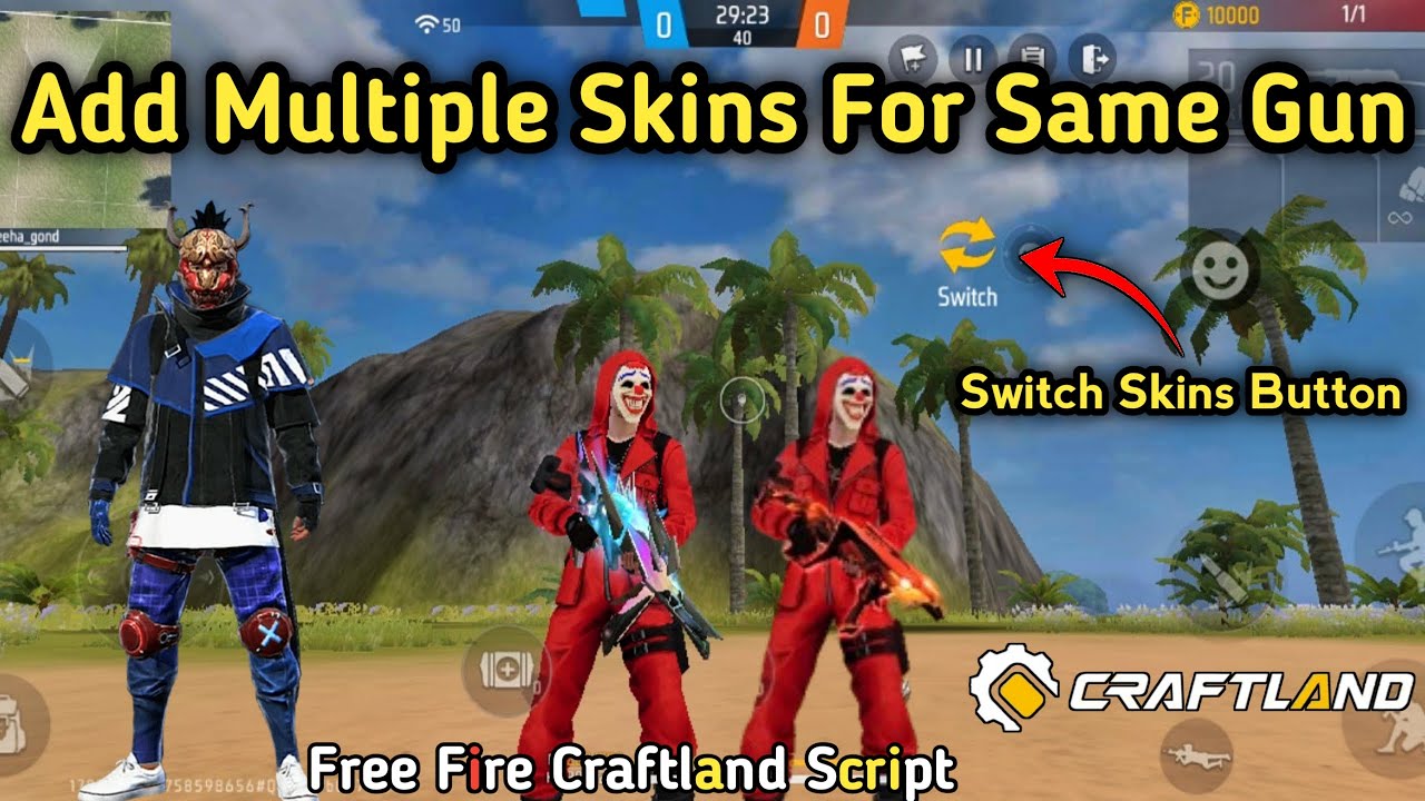 How To add Multiple Skins For Same Weapon | Shah G Creator | Free Fire Craftland Script | Switch