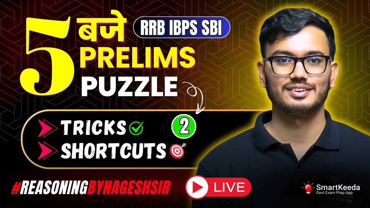 Prelims-Level Puzzle Series for IBPS PO Clerk | Tricks | Shortcuts | Reasoning by Nagesh Sir #ibpspo