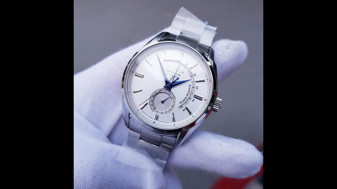 Đồng hồ nam Seiko Presage Power Reserve SSA349J1 Mặt Trắng Kim Xanh Chính Hãng | 0977204404