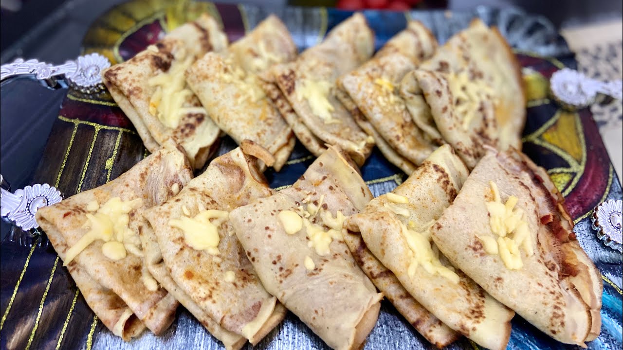 كريب مالح بحشوة الطون و القمرون  بيل بيل رااااائع 🥙 crêpe salée pil pil délicieuse
