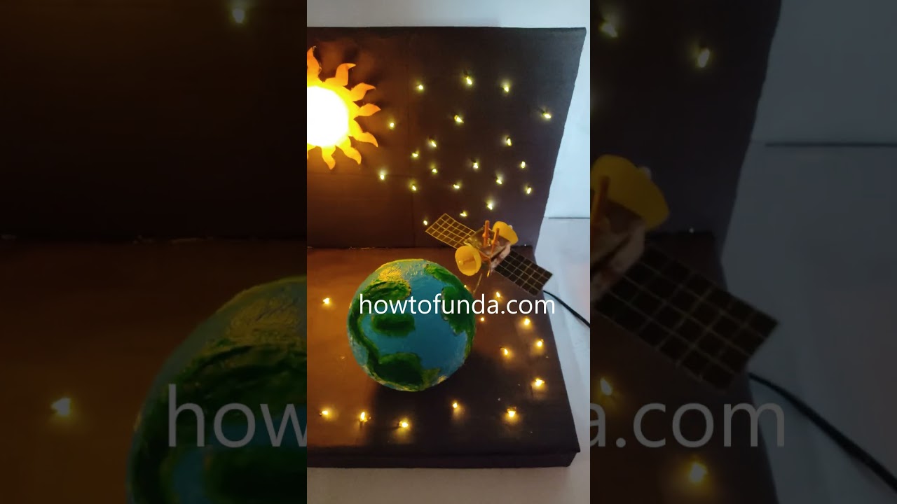 geo satellite working model in solar system project for science exhibition - #shorts | howtofunda