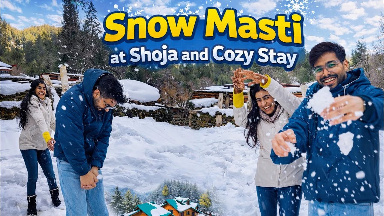 👉 SNOW MASTI in SHOJA ❄️ River Point & Cozy Stay | Hidden Himachal Winter Paradise 🏔️