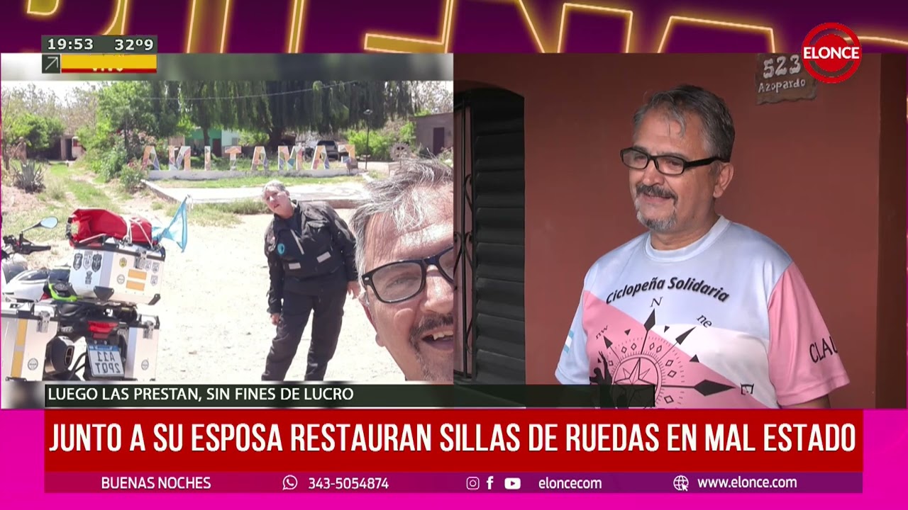 Claudio Torres junto a su esposa restauran sillas de ruedas en mal estado y luego la prestan