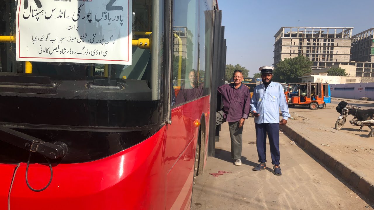 Peoples Bus Service  R - 2  Routes |  Power House To Indus Hospital | Karachi | @ Nahar Apa Vlogs
