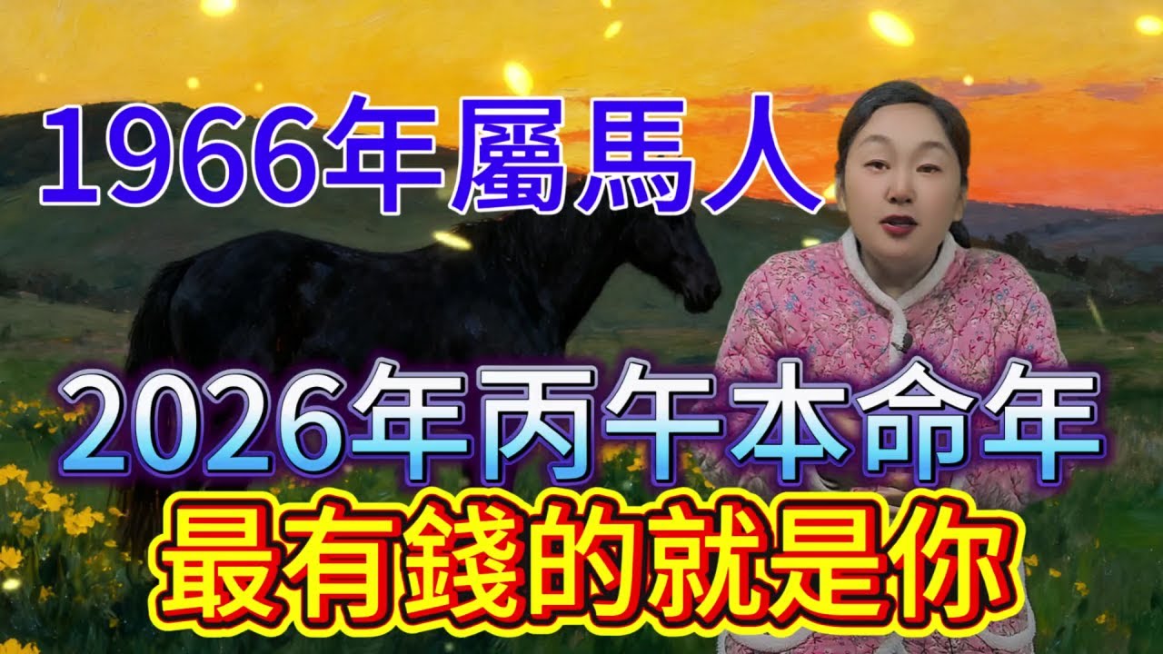 1966 年屬馬人注意！60 歲有坎？錯！這是 “奔馬” 變 “金馬”！2026 丙午本命年最有錢的就是你！#運勢 #補財庫旺財氣 #財富 #風水 #財運 #命理