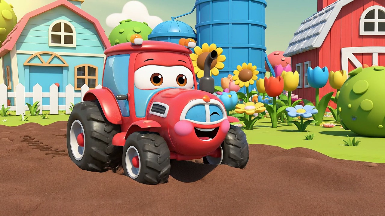 Golden Tractor Goes Vroom Vroom Vraa | Tractor Song & Vehicle Rhymes for Kids
