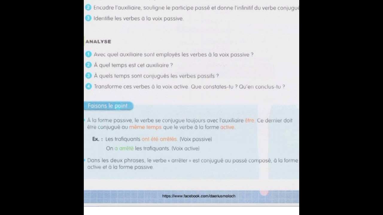 فرنسية الثالثة متوسط. la conjugaison passive. الصفحة 41//42