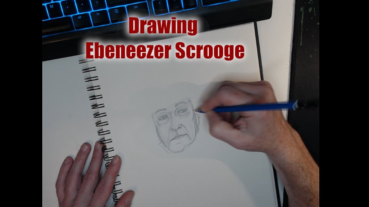 Drawing Michael Caine as Ebeneezer Scrooge