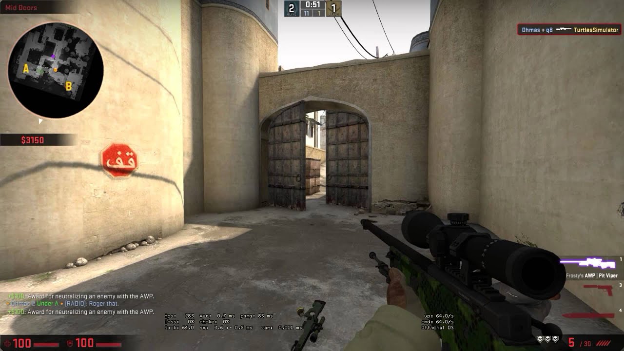 CS:GO - Dhmas playing with AWP | دحماس يلعب سنايبر