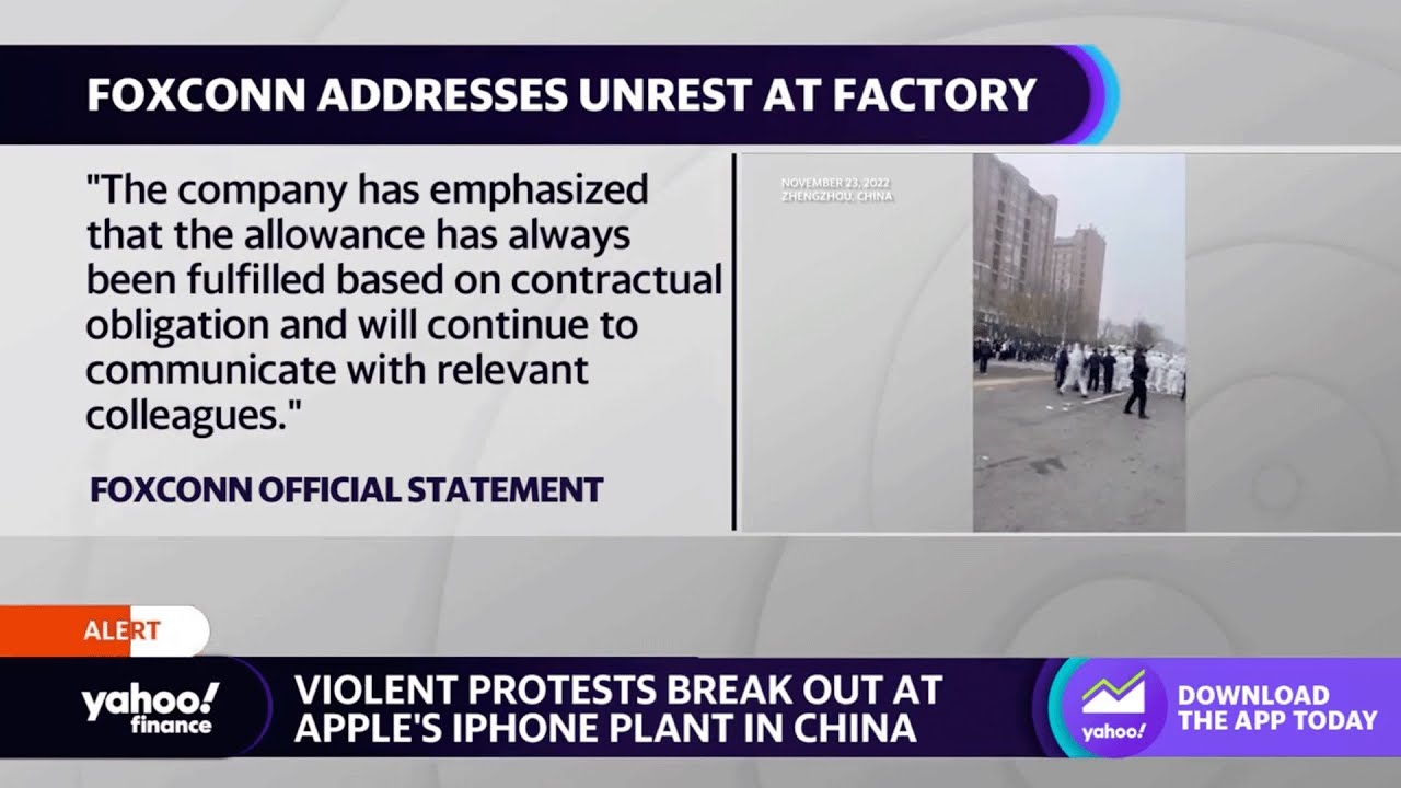 Protests break out at Apple&rsquo;s iPhone plant in China