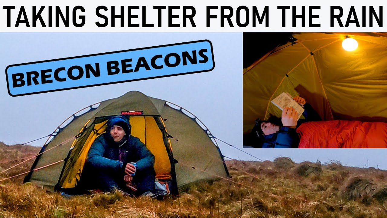 Mountain top Brecon Beacons wild camping in the Hilleberg soulo | Heavy rain chillout camp